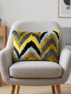 OpalHouse - Faur Fur Colourful Chevron Pillow​​​​​​​​​​​​